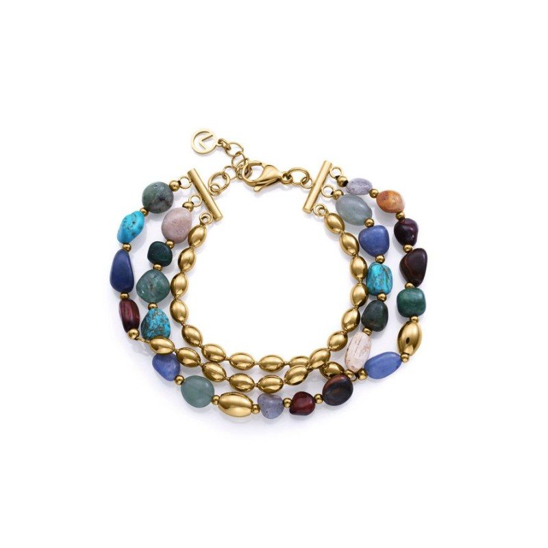 Pulsera VICEROY 14276P01016 Acero Dorado con Piedras Naturales Mujer