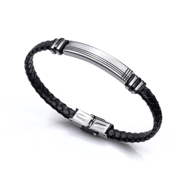 Pulsera VICEROY 6300P01010 Acero y Piel Negro Hombre