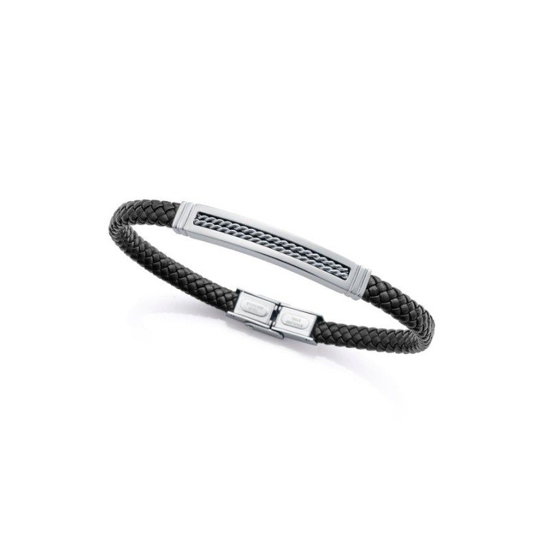 Pulsera VICEROY Para Hombre - Piel Negra con Detalle Placa Central de Acero | 15179P01010 Pulsera VICEROY Para Hombre - Piel Negra con Detalle Placa Central de Acero | 15179P01010
