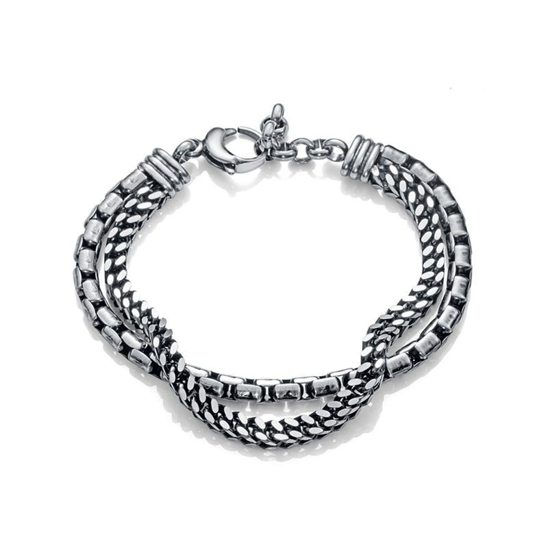 Pulsera VICEROY Para Hombre - BEAT Acero Efecto Oxidado con Doble Cadena - 1321P01010 Pulsera VICEROY Para Hombre - BEAT Acero Efecto Oxidado con Doble Cadena - 1321P01010