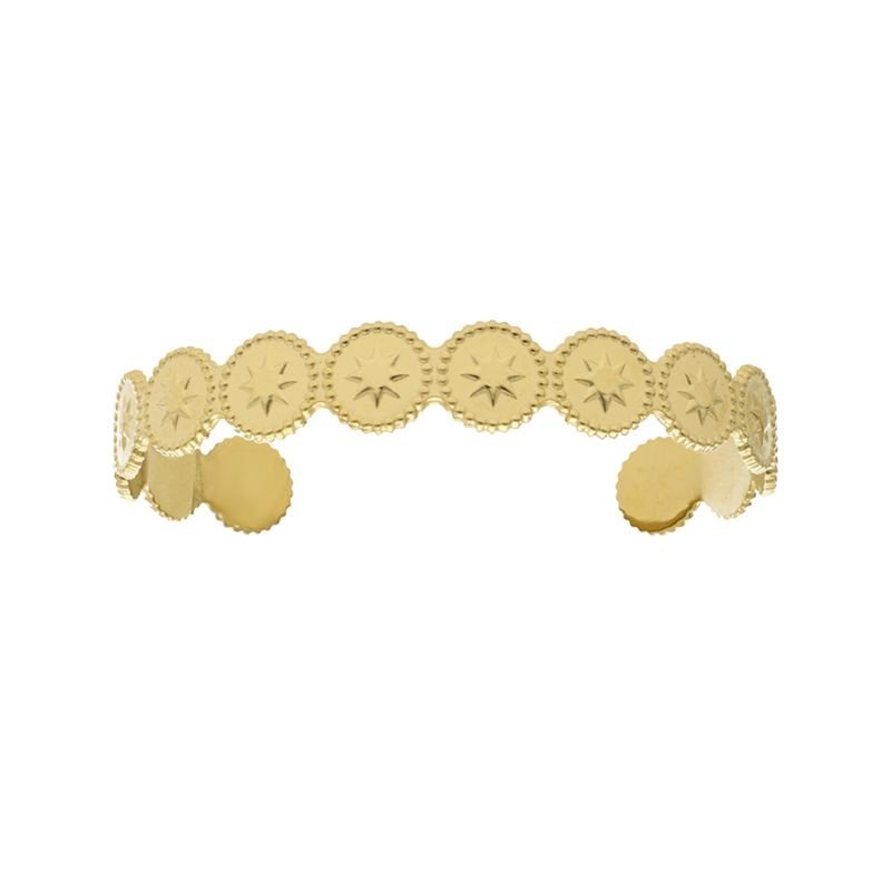 Pulsera aro abierto estrellas 60 MM acero chapado Pulsera aro abierto estrellas 60 MM acero chapado