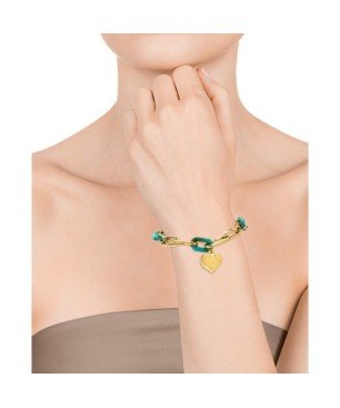 Pulsera Viceroy 1342P01012 Eslabones Corazón Acero Dorado Mujer