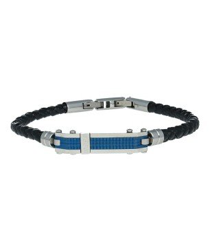 Pulsera trenzada negra acero