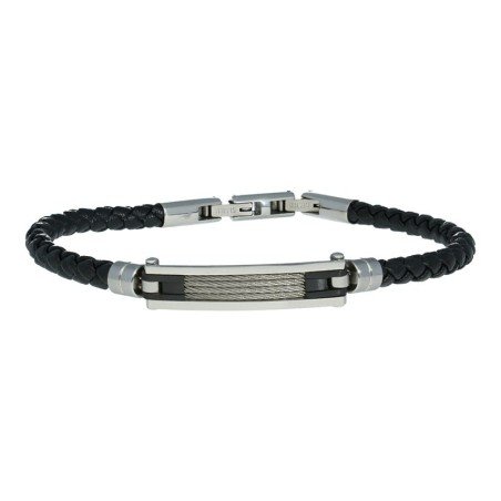 Pulsera trenzada negra acero