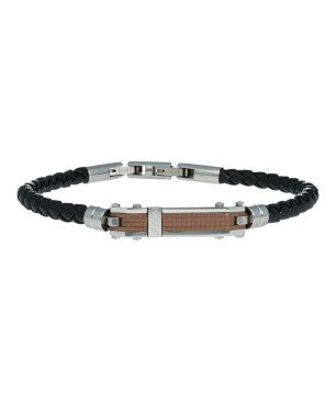 Pulsera trenzada negra acero