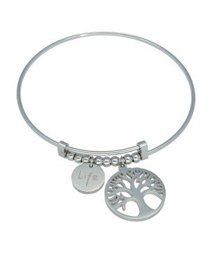 Pulsera aro arbol de la vida acero