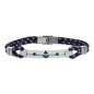 Pulsera azul y roja chapa ancla acero