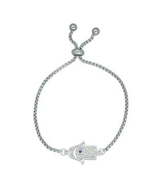 Pulsera mano fatima circonita acero