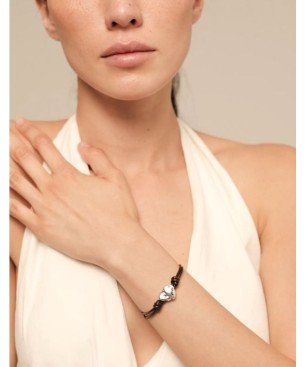 Cupido (Pulsera Talla M) Uno de 50 Aleación de metales bañados en plata de ley