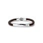 Pulsera UNOde50 Ser Natural - Cuero Marrón con Detalle de Acero Bañado en Plata de Ley - TALLA L | PUL2462MARMTL0L