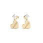 Pendientes JUBE01083JWYGT-U Heart To Heart Dorado Mujer