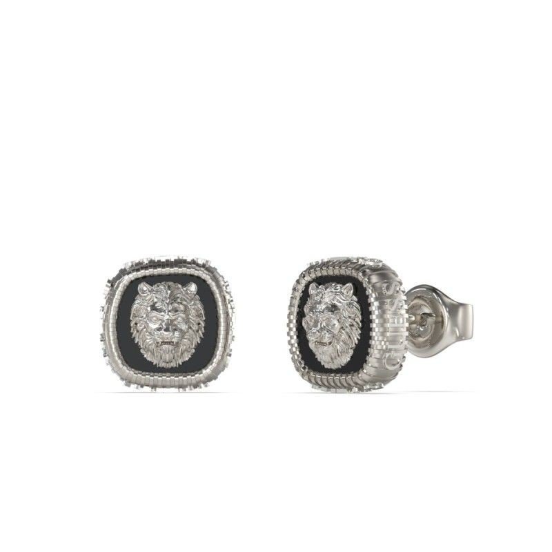 Pendientes GUESS JUME04011JWSTBKT-U LION KING Plateado y Negro