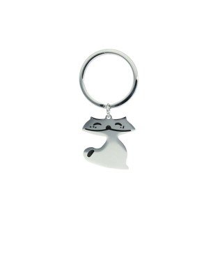 Llavero gato acero