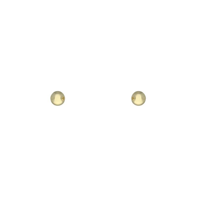 Pendientes presión bola 5 MM chapados en oro (1 micra)