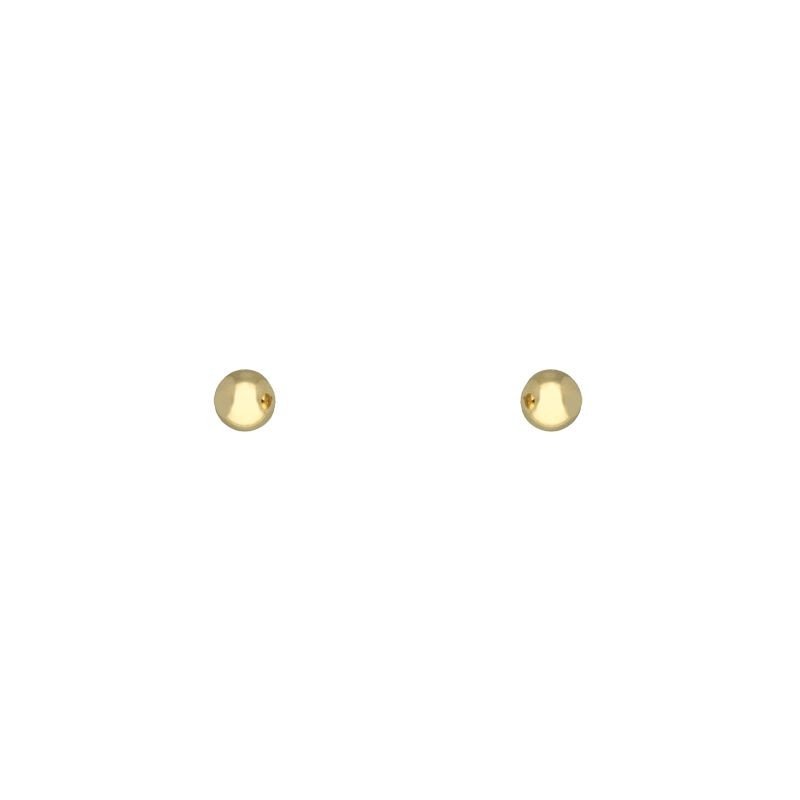 Pendientes presión bola 6 MM chapados en oro (1 micra)