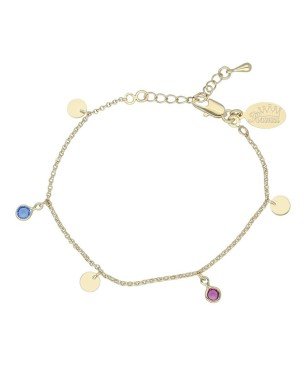 Pulsera círculo circonitas chapada en oro (1 micra)