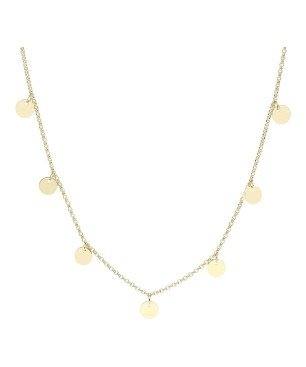 Collar siete chapas chapada en oro (1 micra)