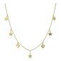 Collar estrellas y corazones chapado en oro (1 micra)