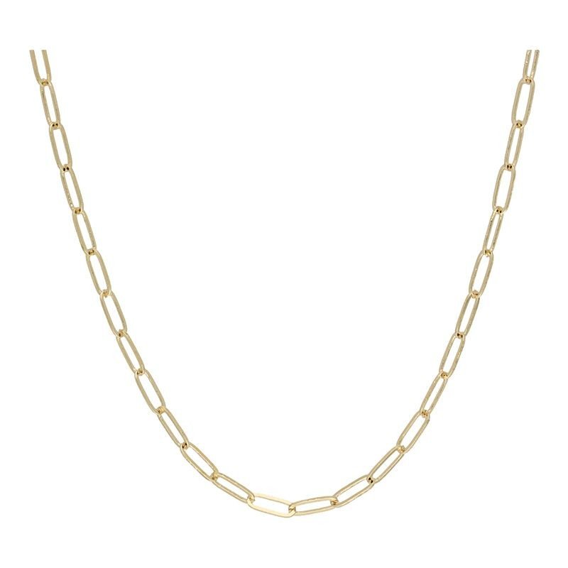 Collar eslabones oval plana chapado en oro (1 micra)