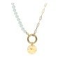 Collar perlas círculo chapada en oro (1 micra)