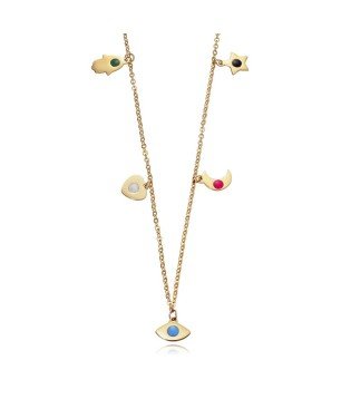 Collar Viceroy 75230C01012 acero dorado charms simbolos