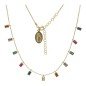 Collar multibolitas circonitas colores chapada en oro (1 micra)