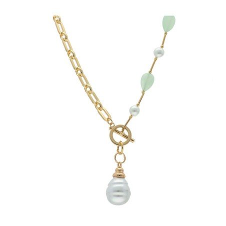 Collar perlas y piedras chapada Perlas de Mallorca