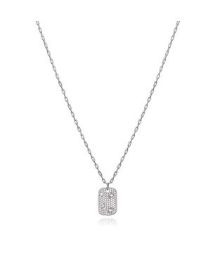 Collar Viceroy 13178C000-30 Placa Circonitas Plata De Ley Mujer