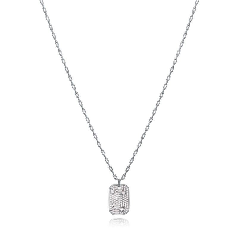 Collar Viceroy 13178C000-30 Placa Circonitas Plata De Ley Mujer