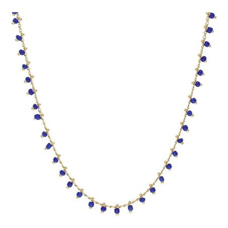 Collar roca lapislázuli chapada en oro (1 micra)