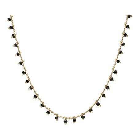 Collar roca onix colgando chapada en oro (1 micra)