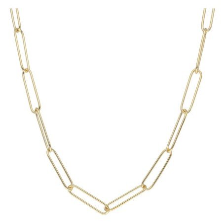 Collar eslabones alargados brillo chapada en oro (1 micra)