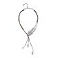 Collar Uno de 50 "Me gustas" Acero Bañado en Plata Cuero Autentico - Para Mujer COL1305MARMTL0U