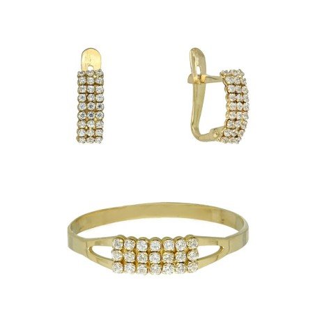 Conjunto comunión circonitas Oro 18 K