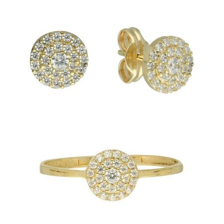 Conjunto comunión circonitas Oro 18 K