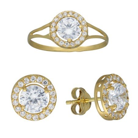 Conjunto comunión circonitas Oro 18 K 13