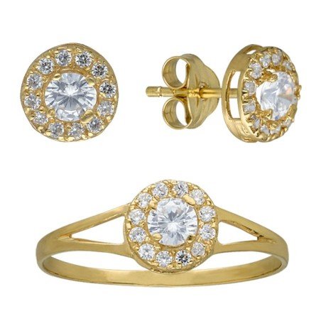 Conjunto comunión circonitas Oro 18 K 18