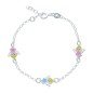 Pulsera rolo angeles esmalte color plata de ley