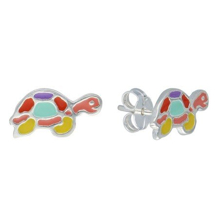 Pendientes tortugas esmalte plata de ley