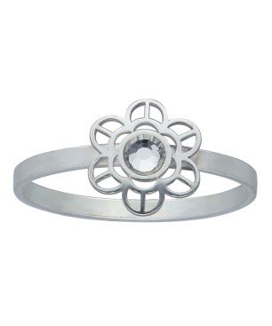 Conjunto flor calada circonita plata de ley 11