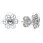 Conjunto flor calada circonita plata de ley 15