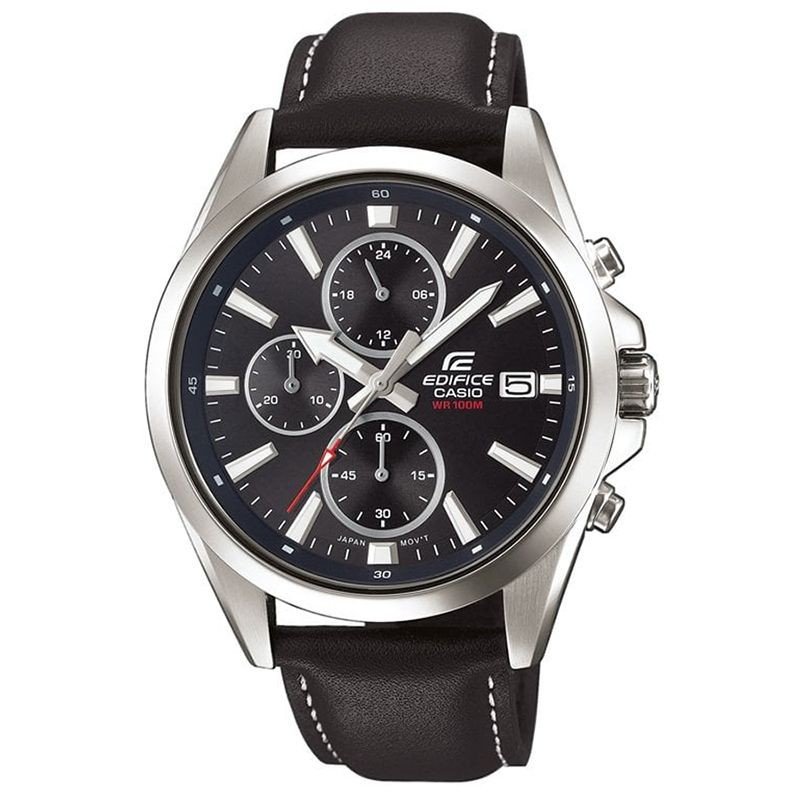Reloj Casio EDIFICE EFV-560L-1AVUEF Cronógrafo con correa de Piel auténtica sumergible (100m)