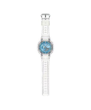 Reloj G-SHOCK Casio GA-2100BM-7A2ER Classic Correa Transparente Esfera Metalizada Azul Hombre Sumergible (200m)