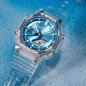 Reloj G-SHOCK Casio GA-2100BM-7A2ER Classic Correa Transparente Esfera Metalizada Azul Hombre Sumergible (200m)