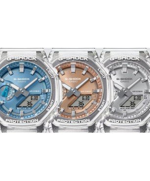 Reloj G-SHOCK Casio GA-2100BM-7A2ER Classic Correa Transparente Esfera Metalizada Azul Hombre Sumergible (200m)