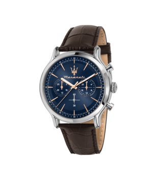 Reloj MASERATI Para Hombre EPOCA 42MM CHR BLUE DIAL BROWN ST R8871618014