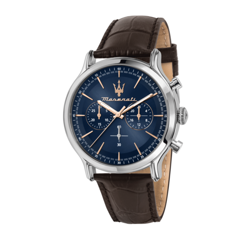 Reloj MASERATI Para Hombre EPOCA 42MM CHR BLUE DIAL BROWN ST R8871618014 Reloj MASERATI Para Hombre EPOCA 42MM CHR BLUE DIAL BROWN ST R8871618014