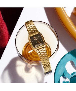 Reloj CASIO Vintage Unisex - Analógico-Digital Dorado Esfera Marrón AQ-230 Series - AQ-230GA-5AMQYES