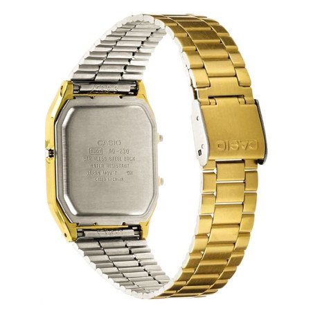 Reloj CASIO Vintage Unisex - Analógico-Digital Dorado Edgy Collection - AQ-230GA-9DMQYES
