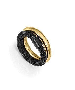 Anillo Doble VICEROY Para Mujer TALLA 14 (17,19mm) - Acero IP Dorado y Negro Sra Fashion - 14347A01410
